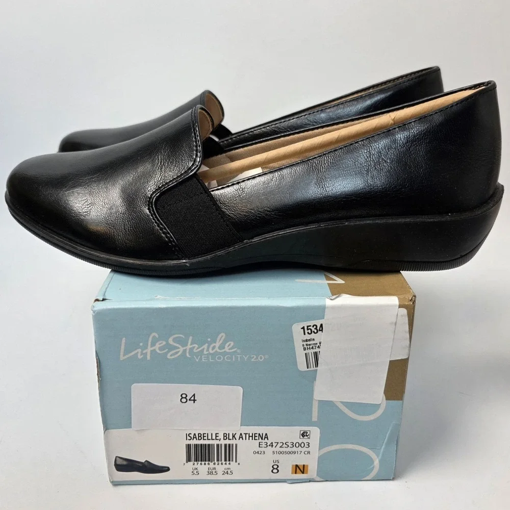 NEW LifeStride Women's Isabelle Loafers. Velocity‎ w/ Memory Foam 8 Narrow Black